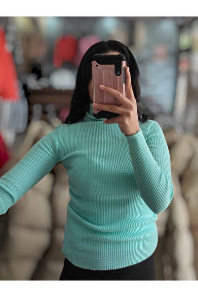 Sublime Butik Tricotaj cu gât pentru femei Bluză elastică cu textura moale