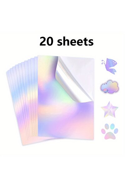 Choice ٢٠ ورقة من ملصقات الفينيل الهولوغرافية القابلة للطباعة بحجم A4، ملصقات...