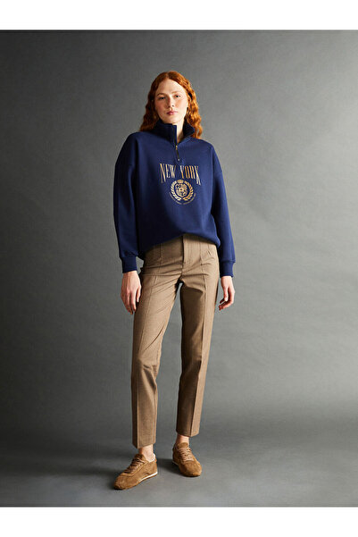 LC Waikiki Brown Slim Fit Women's Trousers