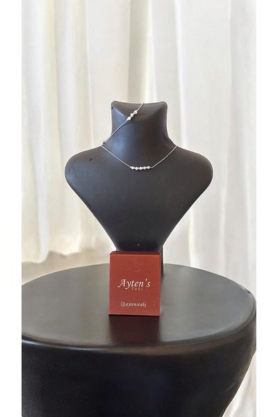 AYTENS TAKI Natural Moon Stone Necklace Bracelet Set