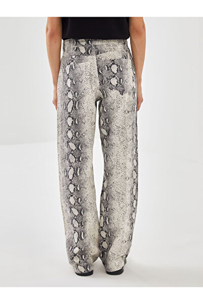 LC Waikiki Ecru Straight Fit Patterned Women's Jeans