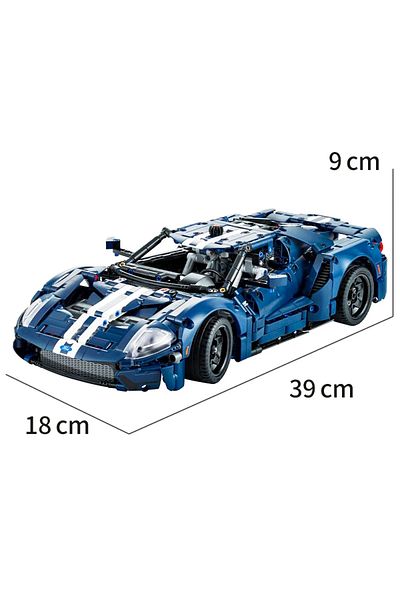 Bibilock 1466 قطعة مكعبات بناء سيارة فورد جي تي الرياضية 2022 باللون الأزرق التقني 42154 MOC تجميع مكعبات السيارة...