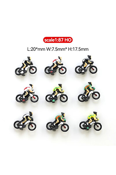 choice2 مجموعة من 3 قطع لنموذج سكة حديد بمقياس HO (1:87) - راكب دراجة ومصور -...