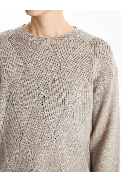 LC Waikiki Crew Neck Self Patterned Women's Knitwear Sweater