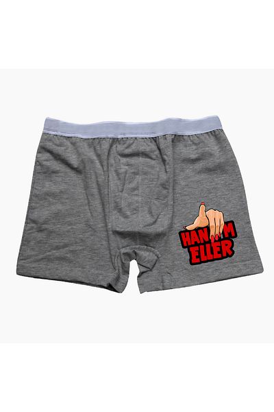 modacix Hanımeller Gray Boxer - Funny Boxer - Fun Printed Men's Boxer for Men's Spouse Gift