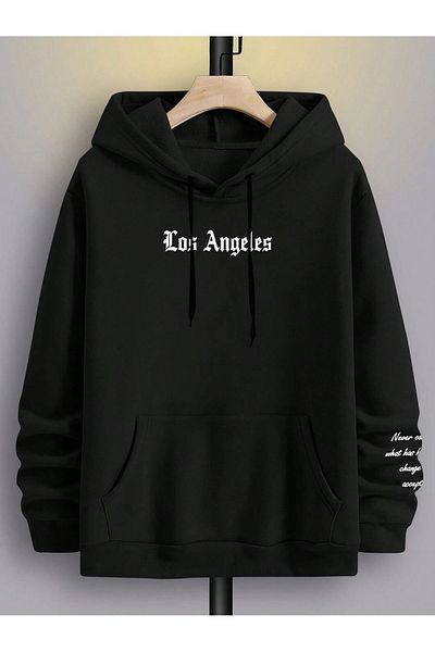 YUVEST Φούτερ με κουκούλα BLACKROCK Unisex Oversize LOS ANGELES