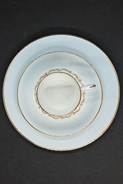 Royal Grafton Caroline Fine Bone China Antika Porselen Double Coffee 3 Pieces 120 ml