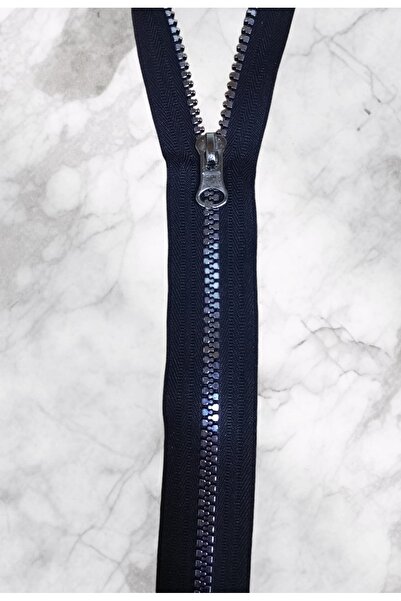 Kezban Tekstil 5 Metre 1 0 Başlık Gümüş Renk Metal Görünümlü Siyah Kemik Fermuar