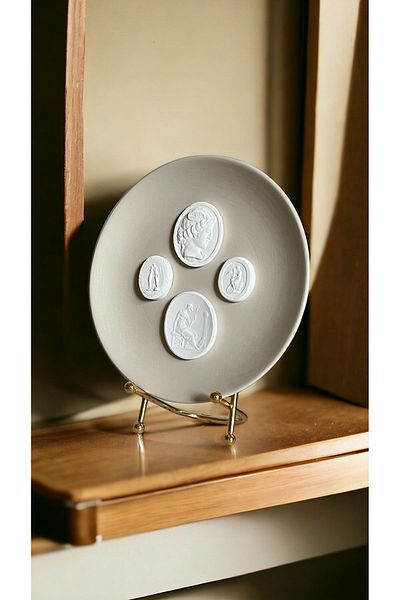 HOME DEKORİSTA Decorative Plate, Decorative Object, Stone Color Plate, Stone Color Decorative Object, Home Decorista