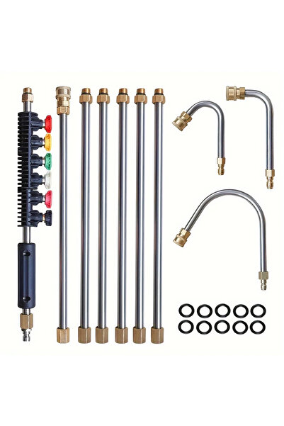 Choice Silver White 10 Pcs/set High Pressure Washer Extension, Quick Connect ...