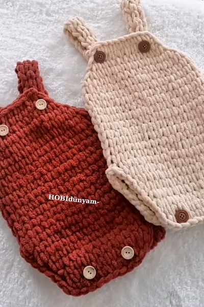 Alize Knitted Double Set Baby Rompers