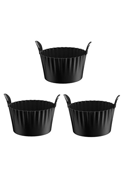 Choice قالب سيليكون أسود مكون من 3 قطع لأكواب الكعك وفرن المقلاة الهوائية وصي...