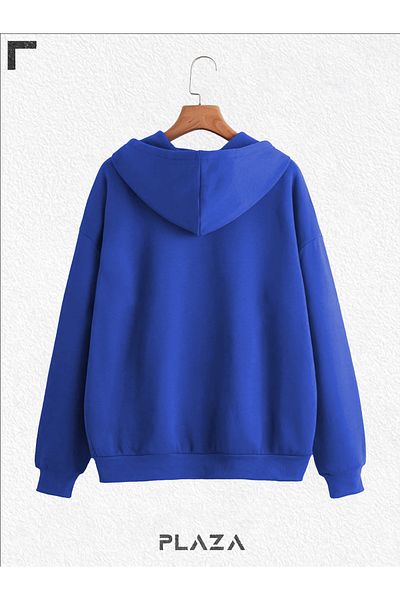 Plaza Butik Ζακέτα Fleece με κουκούλα με φερμουάρ 2 κλωστών