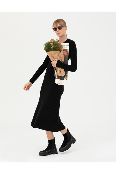 Pierre Cardin Siyah A Kesim Triko Etek 50276344-VR046