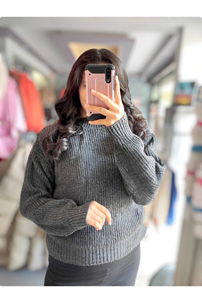 Sublime Butik Дамска трикотажна блуза с меко кръгло деколте