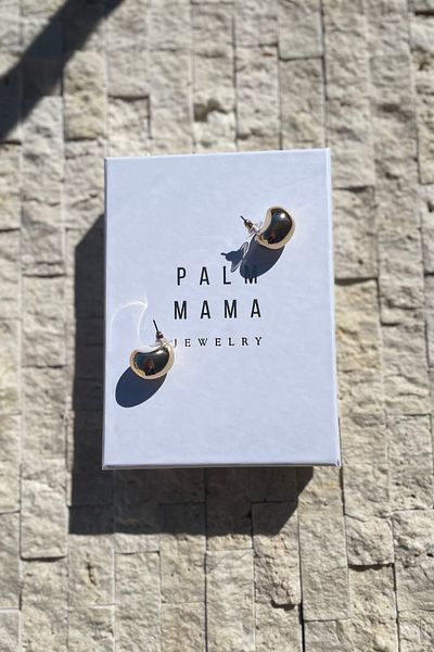 PALMMAMA Minimal Trend Oval Drop Gold Steel Earrings
