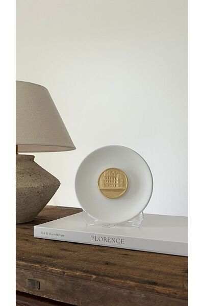 HOME DEKORİSTA Dekoratif Tabak, Dekoratif Obje, Beyaz Renk Tabak, Beyaz Renk ...