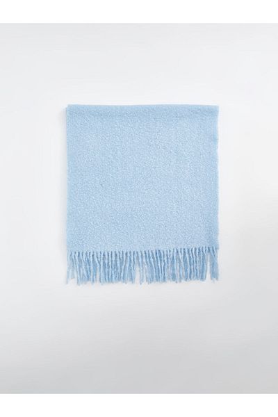 LC Waikiki LCW ACCESSORIES Blauer, gerader Damenschal mit Fransen