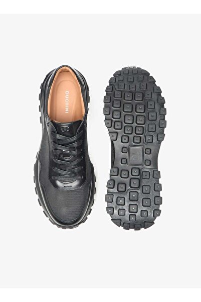 Duchini Men's Textured Lace-Up Low Ankle Sneakers