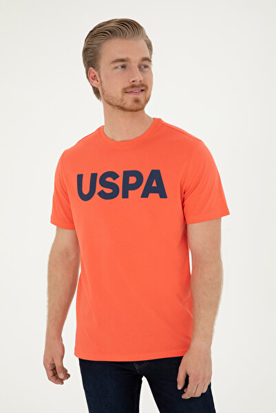 U.S. Polo Assn. Ανδρικό μπλουζάκι με κανονική εφαρμογή Crew Neck Pomegranate ...