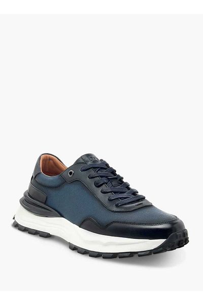 Duchini Men's Textured Lace-Up Low Ankle Sneakers