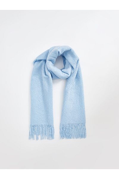 LC Waikiki LCW ACCESSORIES Blauer, gerader Damenschal mit Fransen