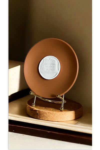 HOME DEKORİSTA Decorative Plate, Decorative Object, Brick Color Plate, Brick Color Decorative Object, Home Decorista