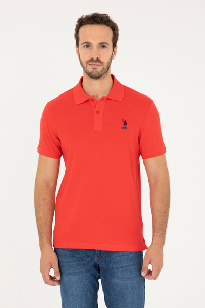 U.S. Polo Assn. Men's Slim Fit Polo Neck Red Basic T-Shirt 50279613-Vr171