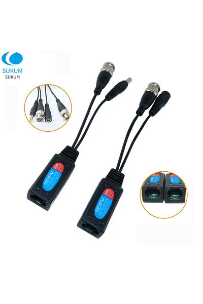 Choice 10 أزواج من موصلات Balun فيديو عالية الدقة بدقة 8 ميجابكسل، تحويل BNC إلى RJ45، دعم إيثرنت ثنائي ملتوي لـ AHD