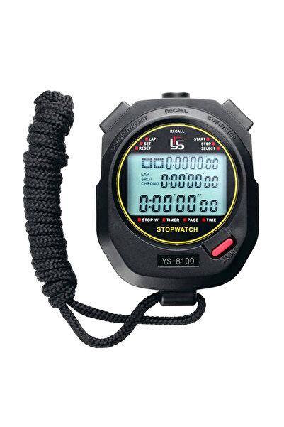 Choice8 ساعة توقيت رقمية محمولة احترافية من ألويت، موديل YS8100، لون أسود، مؤ...