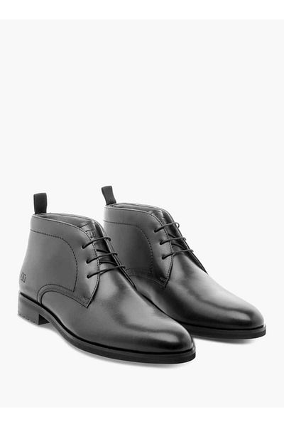 Duchini Men's Solid Lace-Up Chukka Boots with Pull Tabs