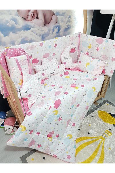 Baby Clime 60X120 Baby Sleeping Set - Mosquito Net - Moon Cloud Star (Excluding the Mobile Crib)