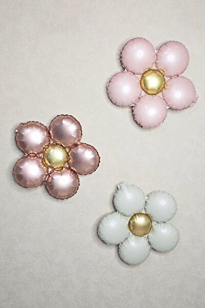 PEKSHOP Retro Papatya 3lü Set Retro Renkler Papatya Balon Seti