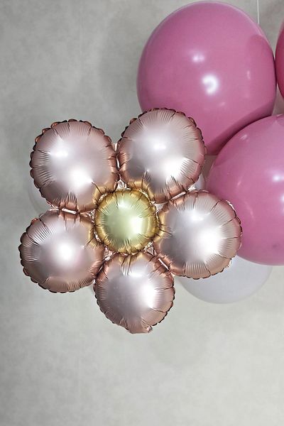 PEKSHOP Retro Daisy Rose Gold Color Daisy Foil Balloon