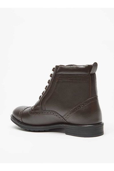 LBL by Shoexpress Solid Chukka Boots with Lace-Up Closure