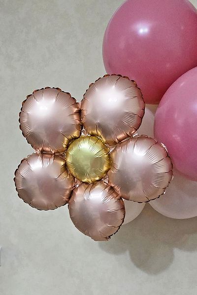 PEKSHOP Retro Daisy Rose Gold Color Daisy Foil Balloon
