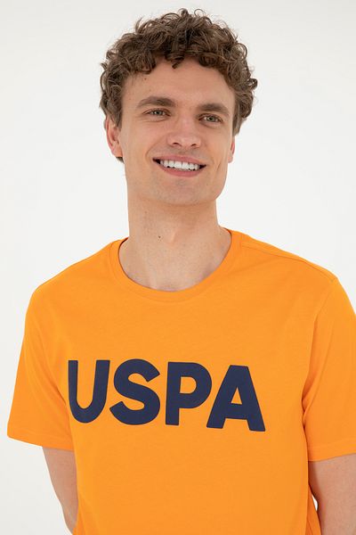 U.S. Polo Assn. Мъжка тениска с кръгло деколте, стандартна кройка, оранжева, 50279620-vr051