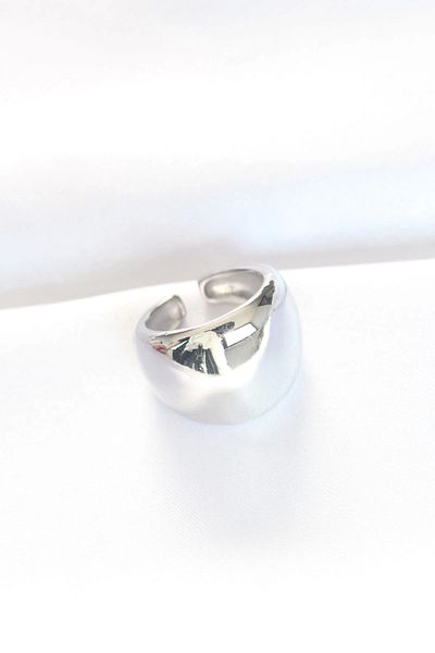 Skygo Silver Color Adjustable Curved Mirror Ring - Tj-Byk3122