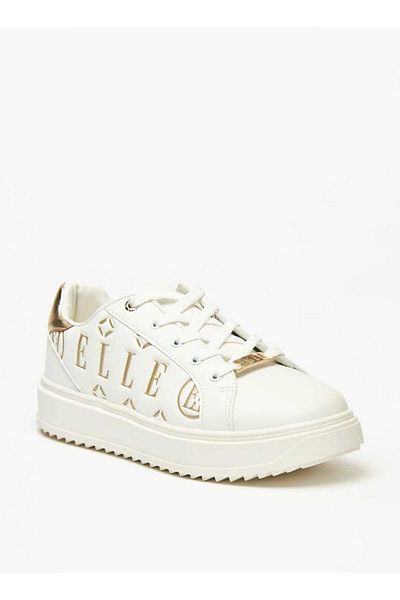 ELLE Women's Logo Print Lace-Up Sneakers