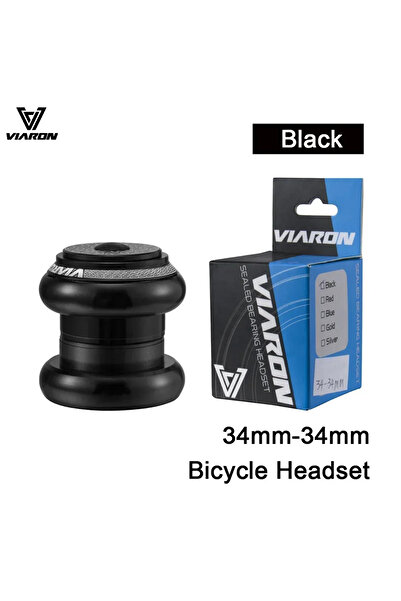 Choice سماعة رأس دراجة جبلية سوداء مقاس 34 مم، شوكة أنبوب مستقيم بدون أسنان م...