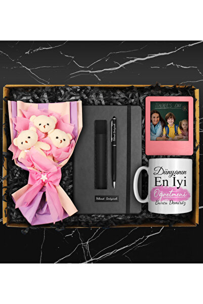 Apollon Gift Shop Öğretmenler Gününe Özel Kupa & Ayıcık Buketi & Defter & Tou...
