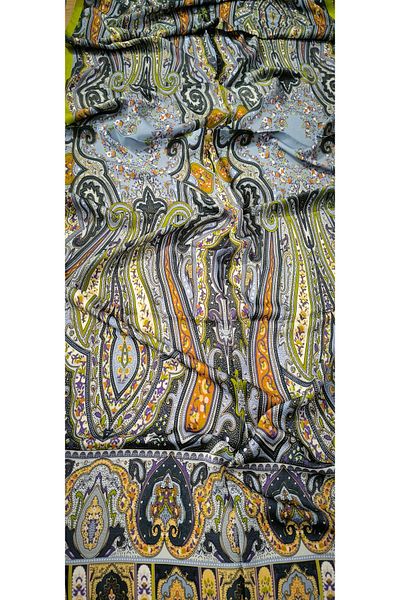 FRESCO SCARFS Premium Ethnic Patterned Voile Silk Shawl