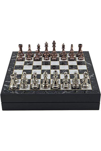 STOREMAX Svticaret Large Size Metal Classic Chess Tk. Antique and Marble Patterned Storage Box Mdf Board (36X3