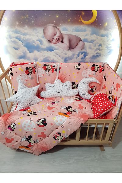 Baby Clime 60X120 Red Mickey & Minnie Baby Sleeping Set - Without Mosquito Net (Excluding Mobile Crib)
