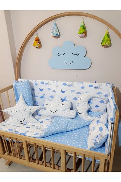 Baby Clime 60X120 Baby Sleeping Set - Mosquito Net - Moon Cloud Star (Excluding the Mobile Crib)