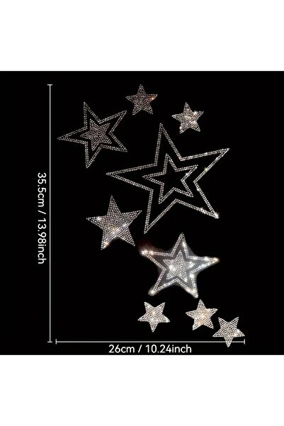 Choice 539 Shimmering rhinestone Hot stamping Letter Stars DIY Iron-On Appliques for Clothing - Plastic, No