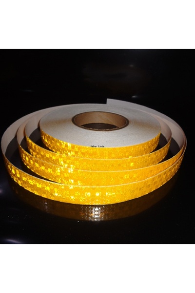 Choice6 ملصق عاكس للدراجة أصفر لامع 2.5 سم × 10 م من مادة البولي فينيل كلوريد...