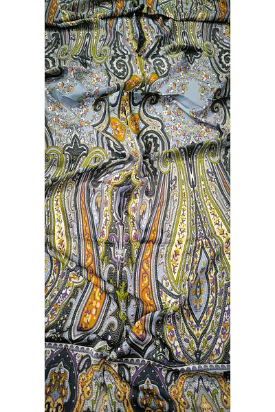 FRESCO SCARFS Premium Ethnic Patterned Voile Silk Shawl