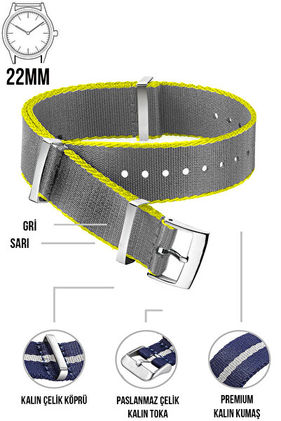 COBRA 22mm Fossil-Welder-Casio-Seiko-Omega-Armani Saat Uyumlu Nato Tekstil Ku...