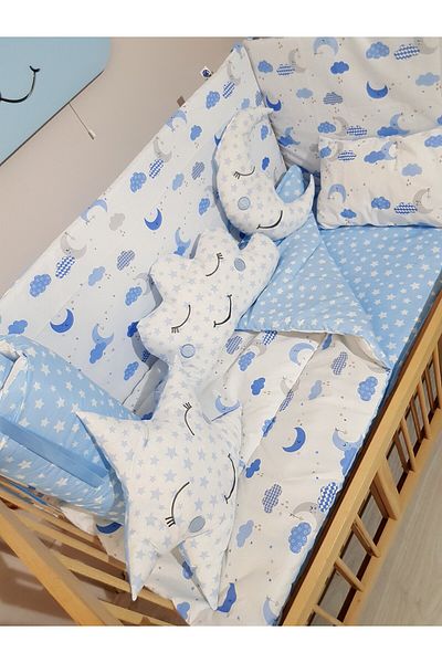 Baby Clime 60X120 Baby Sleeping Set - Mosquito Net - Moon Cloud Star (Excluding the Mobile Crib)